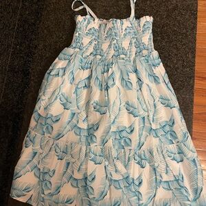 Janie and Jack White and Blue Smocked Sundress Sleeveless Spaghetti Strap